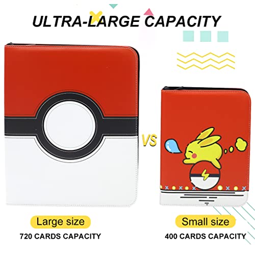 PATPAT Poke-mon Binder, Big Size Cards Collector Album for 720 Poke-mon Cards Cartoon Prints Zipper Bag Trading Card Binder Poke-mon Cards Collection Bag Game Cards Case Gift for Kids Boys Girls PATPAT Poke-mon Binder, Big Size Cards Collector Album for 720 Poke-mon Cards Cartoon Prints Zipper Bag Trading Card Binder Poke-mon Cards Collection Bag Game Cards Case Gift for Kids Boys Girls